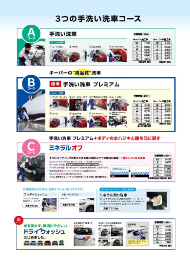 手洗い洗車ABCコース